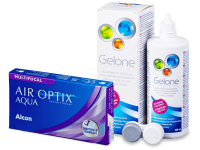 Air Optix Aqua Multifocal (6 lenses) + Gelone Solution 360 ml