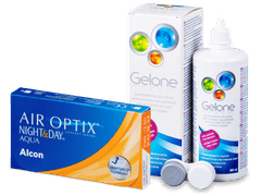 Air Optix Night and Day Aqua (6 lenses) + Gelone Solution 360 ml