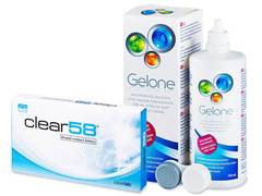 Clear 58 (6 lenses) + Gelone Solution 360 ml