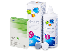 Clear 58 (6 lenses) + Gelone Solution 360 ml