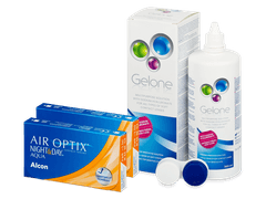 Air Optix Night and Day Aqua (2x3 lenses) + Gelone Solution 360 ml