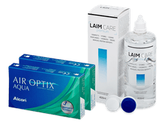 Air Optix Aqua (2x3 lenses) + Laim Care Solution 400 ml