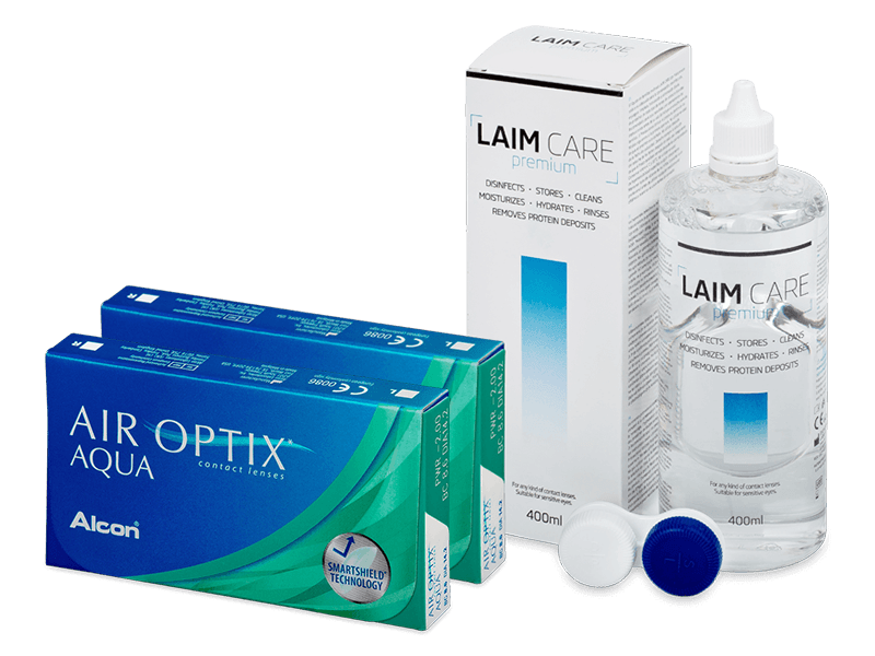 Air Optix Aqua (2x3 lenses) + Laim Care Solution 400 ml