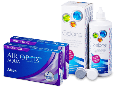 Air Optix Aqua Multifocal (2x3 lenses) + Gelone Solution 360 ml