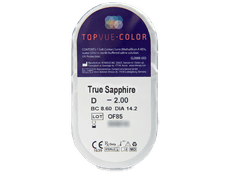 Blue True Sapphire contact lenses - power -TopVue Color (2 monthly coloured lenses)