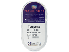 Turquoise contact lenses - TopVue Color (2 monthly coloured lenses)