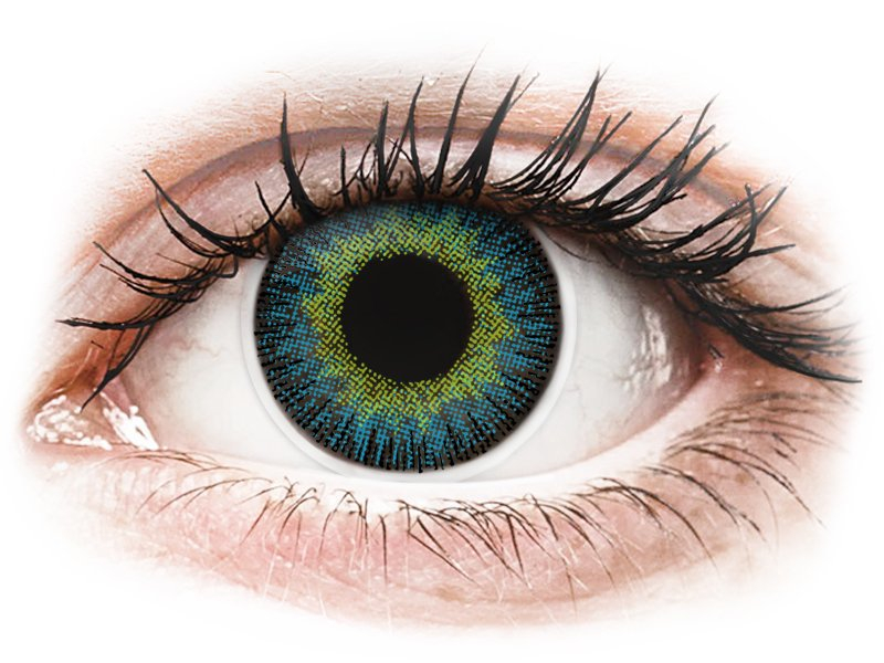 Yellow Blue Fusion contact lenses - power - ColourVue (2 coloured lenses)