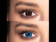 Brilliant Blue contact lenses - natural effect - power - Air Optix (2 monthly coloured lenses)