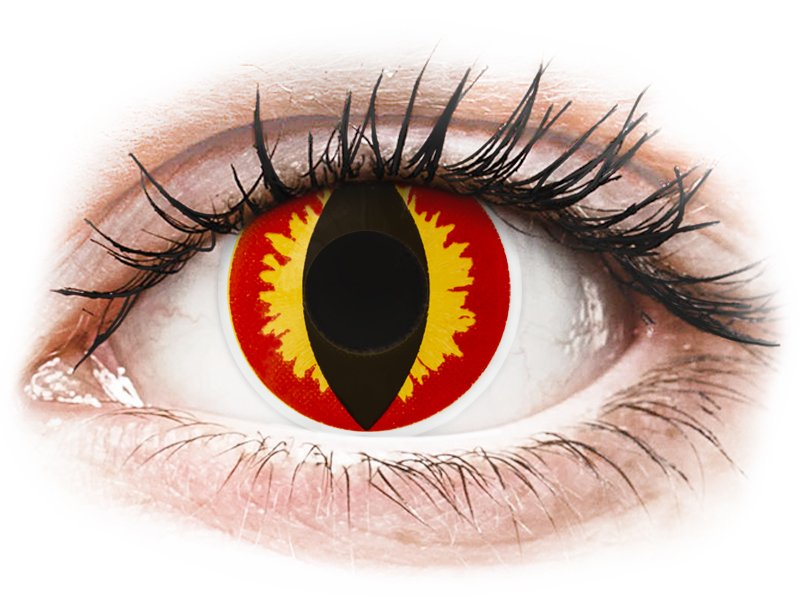Red and Yellow Dragon Eyes contact lenses - ColourVue Crazy (2 daily coloured lenses)