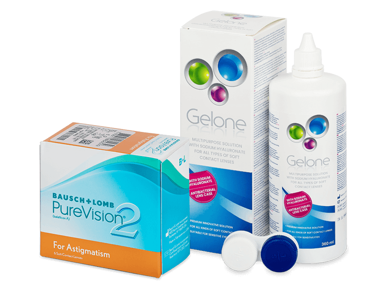PureVision 2 for Astigmatism (6 lenses) + Gelone Solution 360 ml
