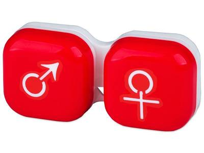 Lens Case man & woman - red 