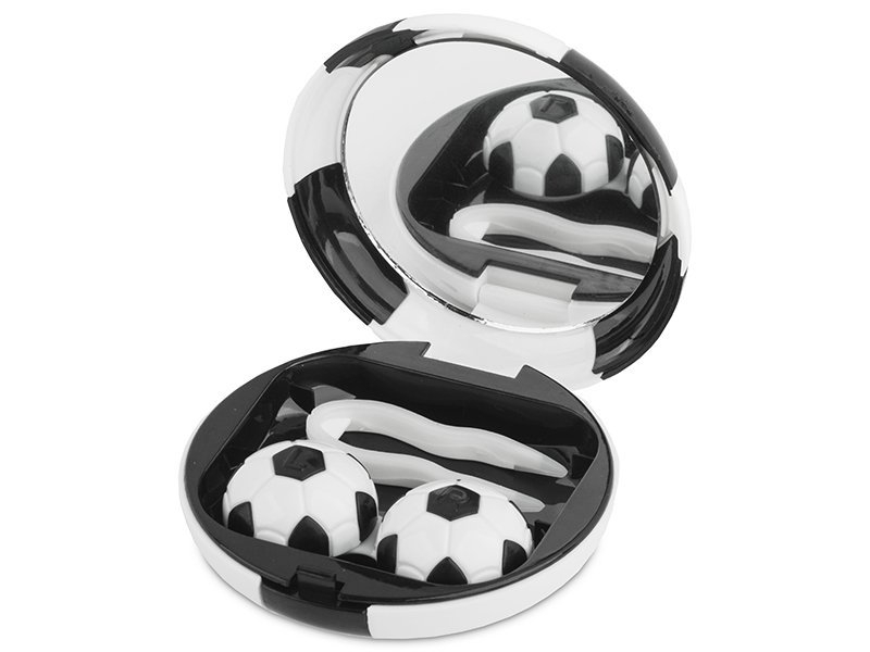 Lens Case with mirror Football - black 