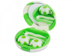 Lens Case with mirror Football - green 