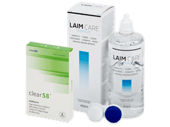 Clear 58 (6 lenses) + Laim Care Solution 400 ml