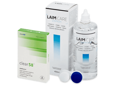 Clear 58 (6 lenses) + Laim Care Solution 400 ml