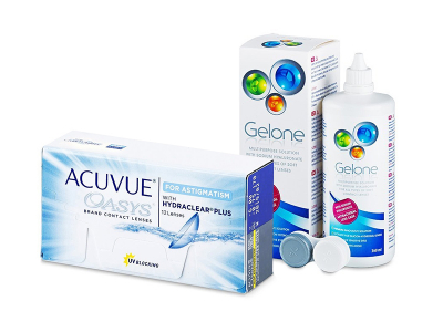 Acuvue Oasys for Astigmatism (12 lenses) + Gelone Solution 360 ml