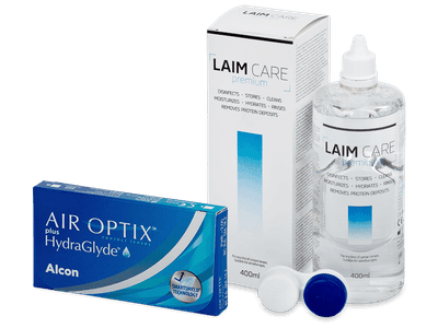 Air Optix plus HydraGlyde (3 lenses) + Laim-Care Solution 400 ml