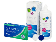 Air Optix plus HydraGlyde for Astigmatism (6 lenses) + Gelone Solution 360 ml
