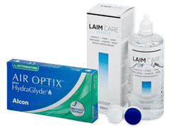 Air Optix plus HydraGlyde for Astigmatism (6 lenses) + Laim Care Solution 400 ml