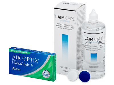 Air Optix plus HydraGlyde for Astigmatism (6 lenses) + Laim-Care Solution 400 ml