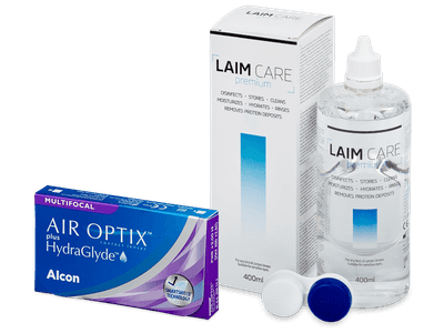 Air Optix plus HydraGlyde Multifocal (3 lenses) + Laim-Care Solution 400 ml