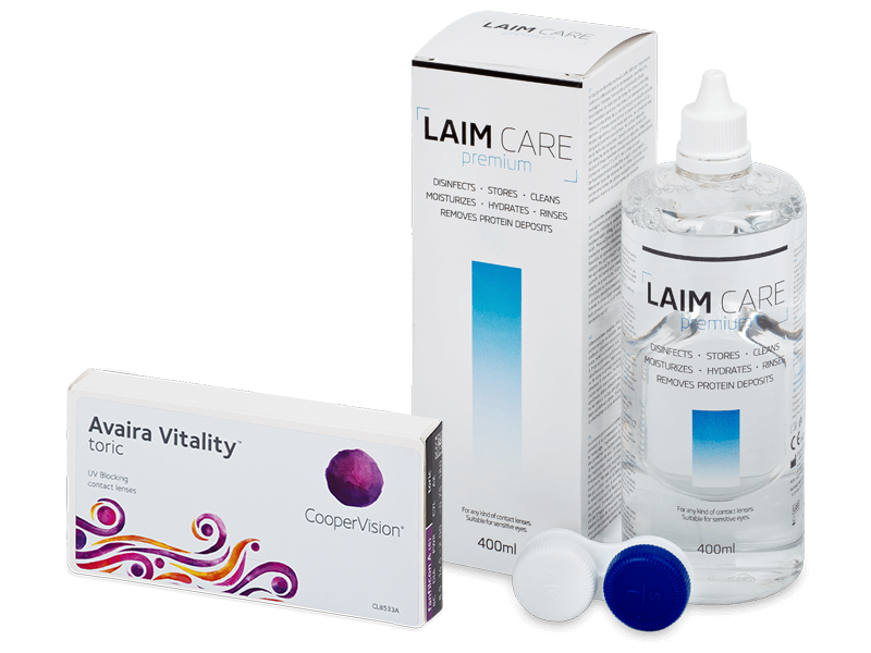 Avaira Vitality Toric (6 lenses) + Laim-Care Solution 400 ml