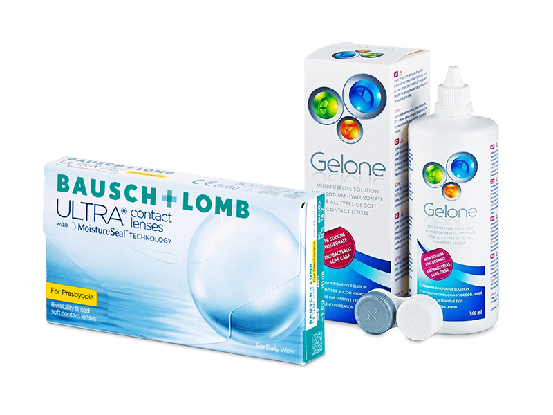 Bausch + Lomb ULTRA for Presbyopia (6 lenses) + Gelone Solution 360 ml