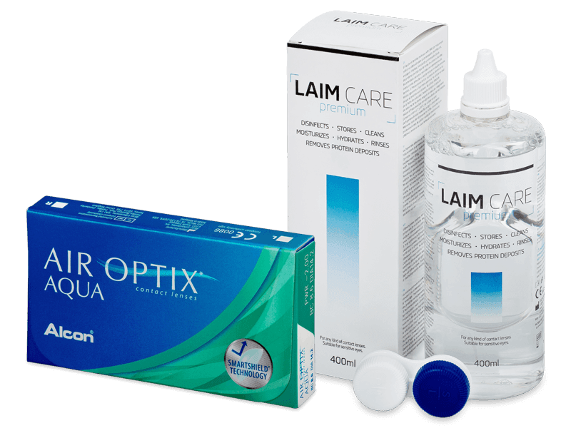 Air Optix Aqua (6 lenses) + Laim Care Solution 400 ml