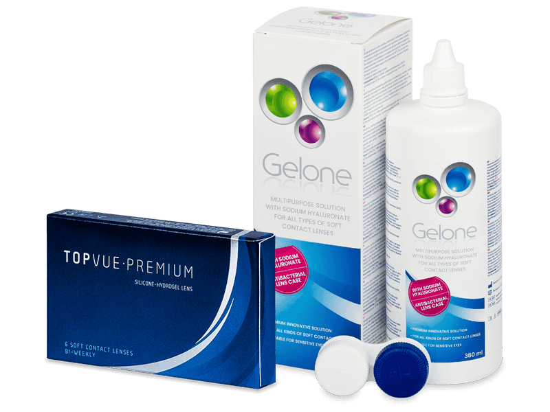 TopVue Premium (6 lenses) + Gelone Solution 360 ml