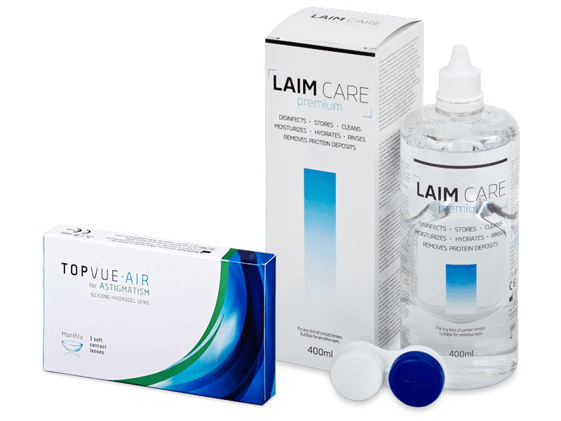 TopVue Air for Astigmatism (3 lenses) + Laim Care Solution 400 ml