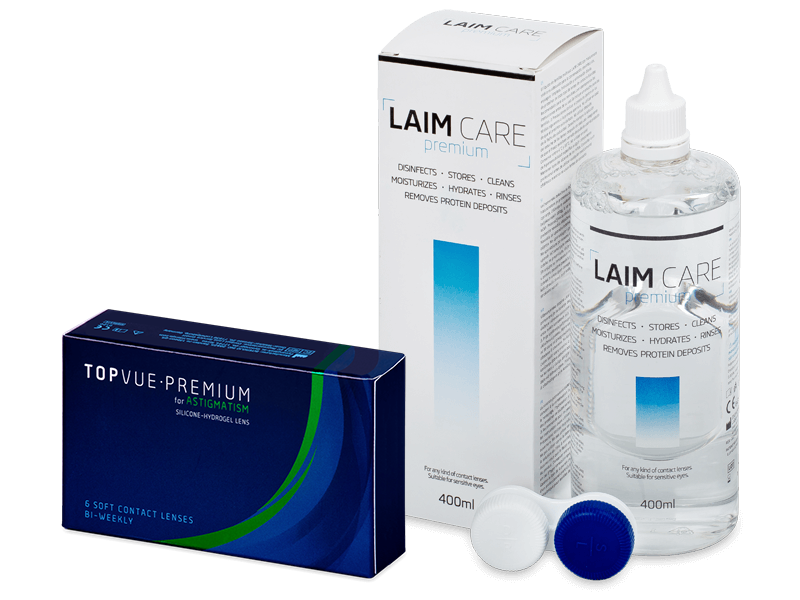 TopVue Premium for Astigmatism (6 lenses) + Laim-Care Solution 400 ml