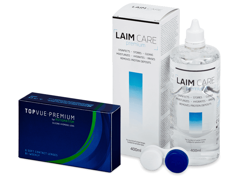 TopVue Premium for Astigmatism (6 lenses) + Laim Care Solution 400 ml