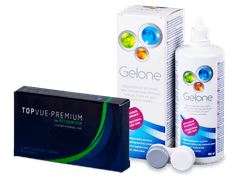 TopVue Premium for Astigmatism (3 lenses) + Gelone Solution 360 ml