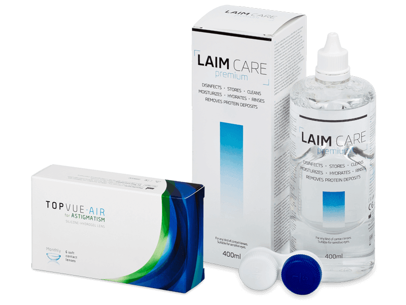 TopVue Air for Astigmatism (6 lenses) + Laim Care Solution 400 ml