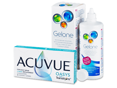 Acuvue Oasys with Transitions (6 lenses) + Gelone solution 360 ml