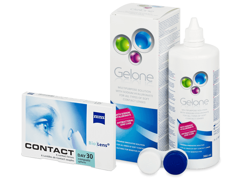 Carl Zeiss Contact Day 30 Compatic (6 lenses) + Gelone Solution 360 ml