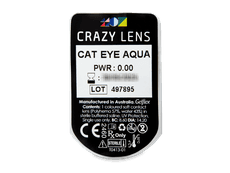 CRAZY LENS - Cat Eye Aqua - plano (2 daily coloured lenses)