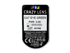 CRAZY LENS - Cat Eye Green - plano (2 daily coloured lenses)