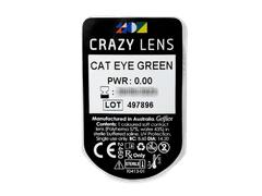 CRAZY LENS - Cat Eye Green - plano (2 daily coloured lenses)