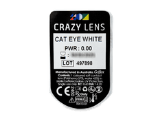 CRAZY LENS - Cat Eye White - plano (2 daily coloured lenses)