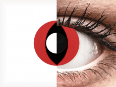 CRAZY LENS - Cat Eye Red - plano (2 daily coloured lenses)