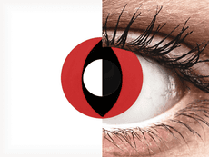 CRAZY LENS - Cat Eye Red - plano (2 daily coloured lenses)
