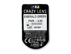 CRAZY LENS - Emerald Green - power (2 daily coloured lenses)