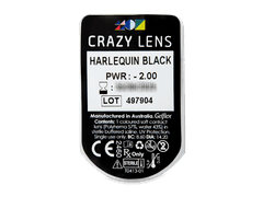 CRAZY LENS - Harlequin Black - power (2 daily coloured lenses)