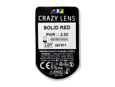 CRAZY LENS - Solid Red - power (2 daily coloured lenses)