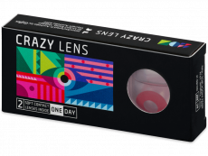 CRAZY LENS - Solid Red - power (2 daily coloured lenses)