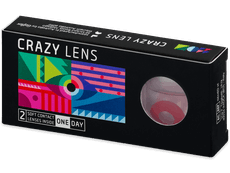 CRAZY LENS - Solid Red - power (2 daily coloured lenses)