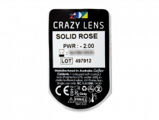 CRAZY LENS - Solid Rose - power (2 daily coloured lenses)