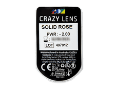 CRAZY LENS - Solid Rose - power (2 daily coloured lenses)