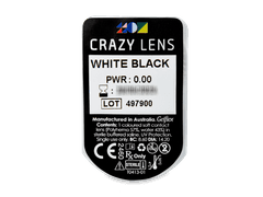 CRAZY LENS - White Black - plano (2 daily coloured lenses)